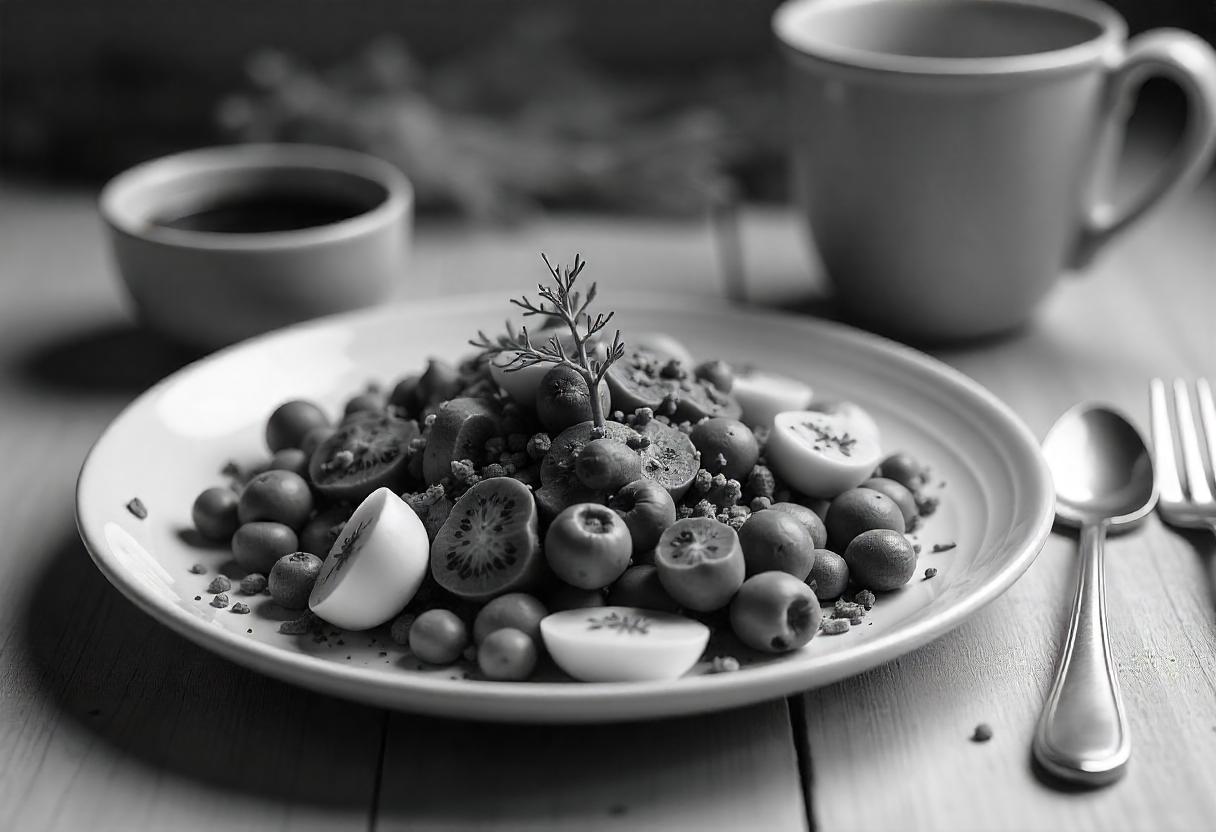 Nutritional foods supporting mental health on a table